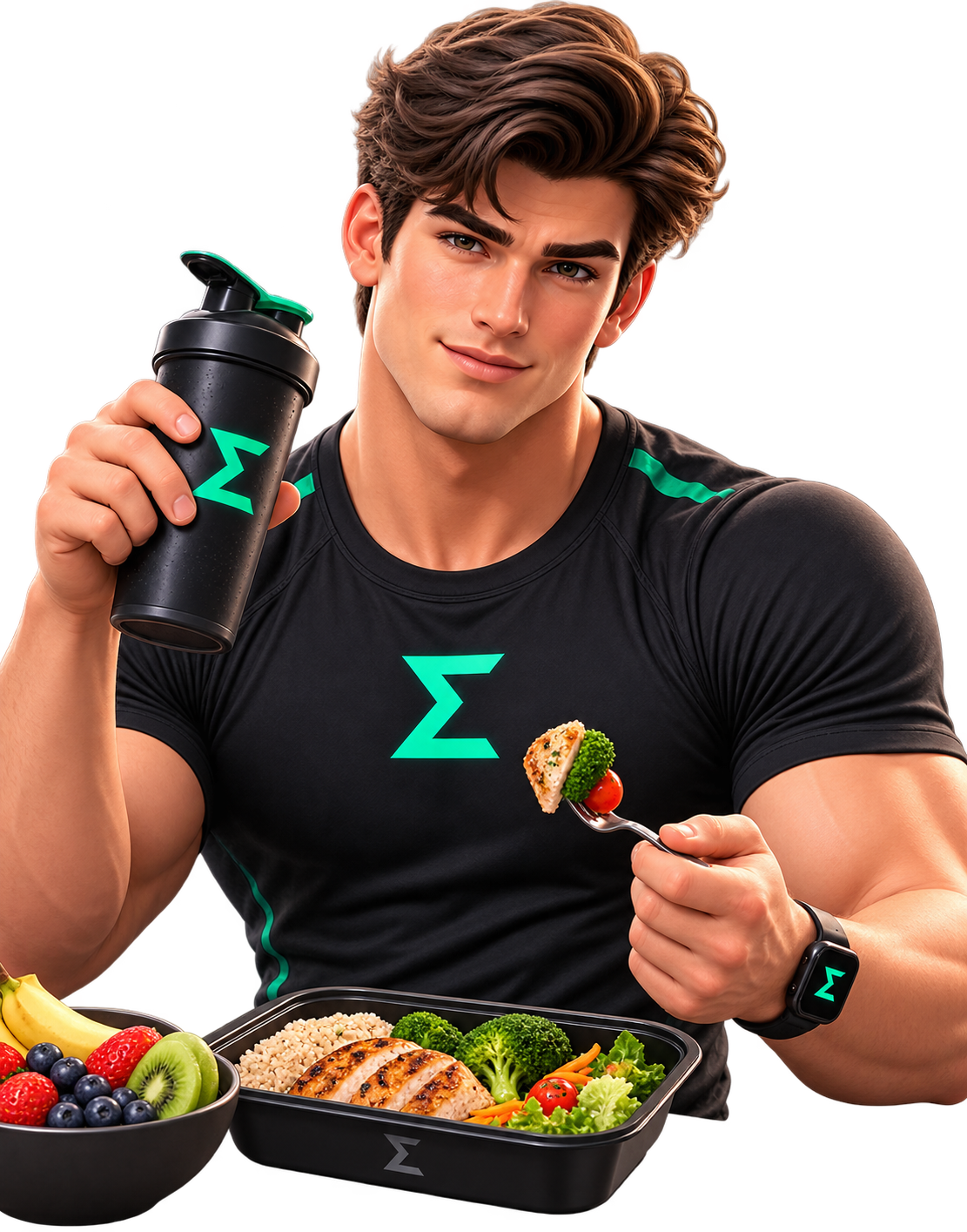 Σ Coach com alimentação e hidratação